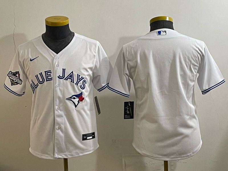 Youth 2025 Toronto Blue Jays Blank White Game Nike MLB Jersey style 012